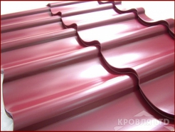 Металлочерепица Испанская Сьерра тип 3, Полиэстер RAL 3005 красное вино, толщина 0,5