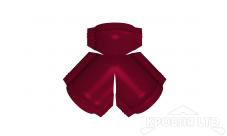 Тройник Y для конька полукруглого R110, Полиэстер RAL 3003 рубиново-красный,толщина 0,45