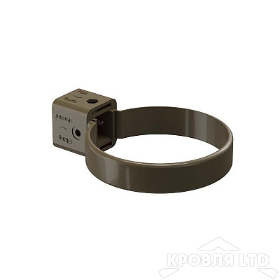 Хомут универсальный для водостока Деке Премиум RAL8019 каштан