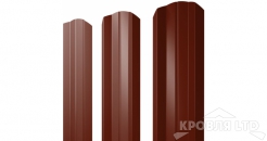 Штакетник М-образный А фигурный 0,45 PE RAL 3005 красное вино