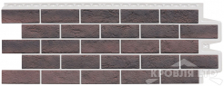 Фасадная панель Grand Line "Состаренный кирпич" Design Plus кофе с белым швом
