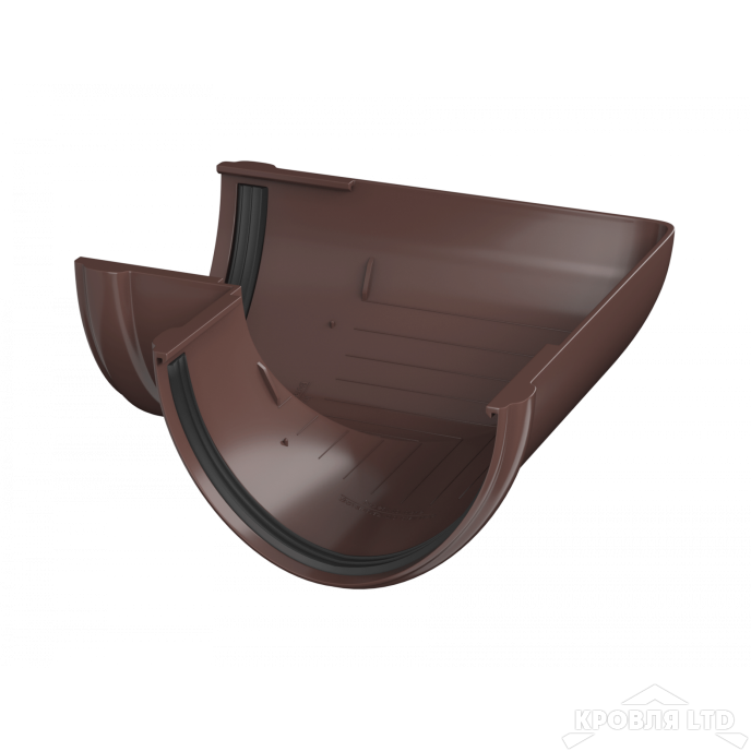 ТН ПВХ D125/82 ММ УГОЛ ЖЕЛОБА 90° КОРИЧНЕВЫЙ  Rall 8017