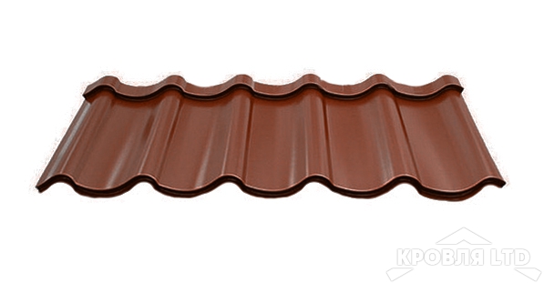 Металлочерепица Испанская Сьерра тип 3, Полиэстер RAL 8017 шоколад, толщина 0,5