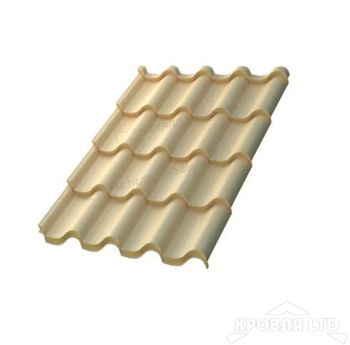 Металлочерепица Монтерроса- S , RAL 1015 Светлая слоновая кость, толщина 0,5