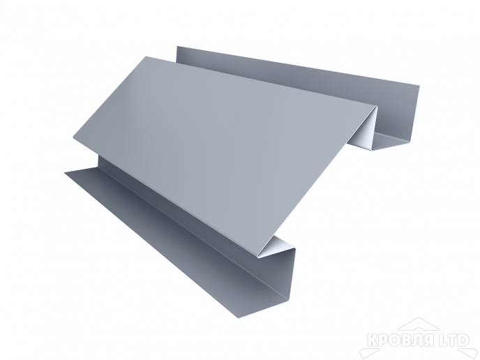 Планка угла внутреннего сложного, Полиэстер RAL 9006 бело-алюминиевый, толщина 0,45