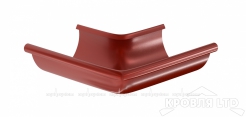 Угол желоба внешний для водостока 90 град Аквасистем 125мм RAL 3005 красное вино
