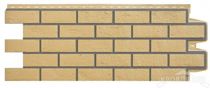 Фасадная панель Grand Line "Состаренный кирпич" Design песочный со швом RAL 7006