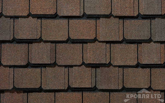 Гибкая черепица Certain Teed коллекция Grand Manor Shangle цвет Brownstone