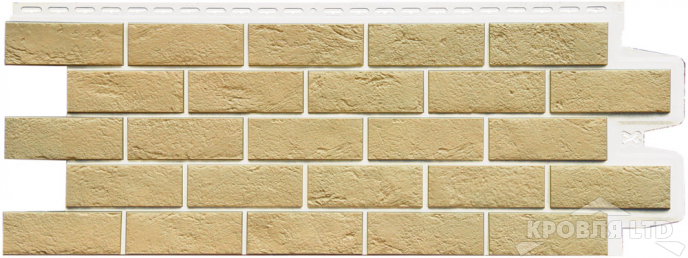 Фасадная панель Grand Line "Состаренный кирпич" Design Plus ваниль с белым швом