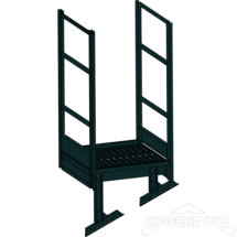 Площадка выхода пожарной лестницы, Ступенька 800 мм. RAL 9005 
Черный, 1,15 м