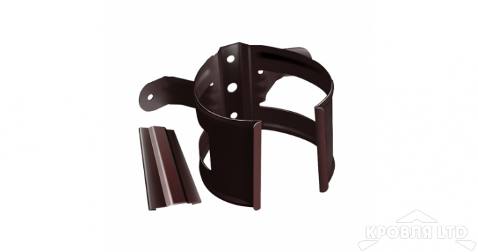 Хомут трубы металлический на дерево GL ПВХ 120/87 Ral 9003 Белый