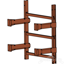 Пожарная лестница Универсальная Rofsystems П1-1, Ступень 800 мм Полиэстер RAL Цвет RAL 8004 Коричневая медь, 1,05 м
