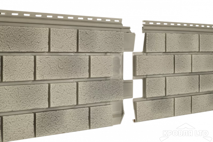 Фасадная панель Ю-ПЛАСТ Стоун Хаус S-Lock Клинкер Балтик Цемент