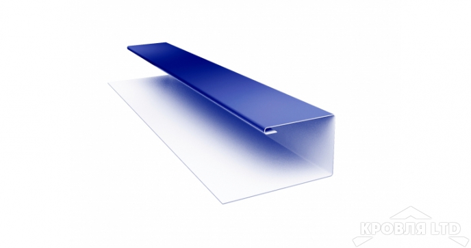 Планка J-профиль, Полиэстер RAL 5002 ультрамариново-синий, толщина 0,45