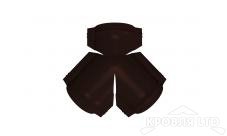 Тройник Y для конька полукруглого R110, Полиэстер RAL 8017 шоколад,толщина 0,45