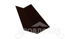 Планка ендовы верхней 145х145, Полиэстер RR 32 темно-коричневый,толщина 0,45