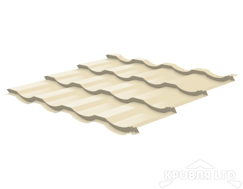 Металлочерепица Банга, Полиэстер RAL 1015 Слоновая кость, толщина 0,45
