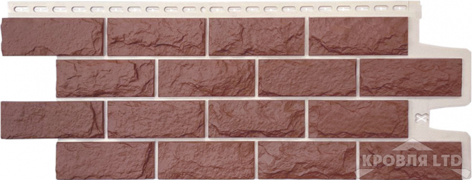 Фасадная панель Grand Line Колотый камень Design Plus корица с белым швом