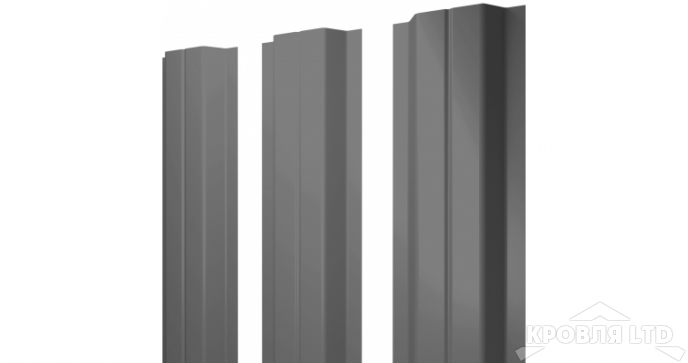 Штакетник П-образный А 0,45 PE RAL 7004 сигнальный серый