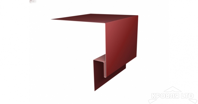 Планка околооконная сложная 200x50, Полиэстер RAL 3009 оксидно-красный, толщина 0,45