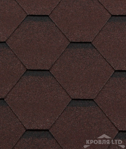 Гибкая черепица Roofshield  серия Family Eco Light коллекция Стандарт цвет Коричневый с оттенением
