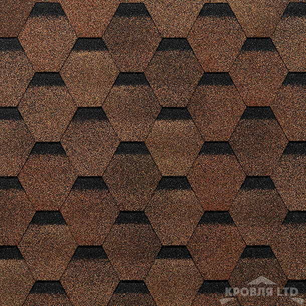 Гибкая черепица Дёке серия  EURAZIA Коллекция ШЕСТИГРАННИК цвет Светло- коричневый
