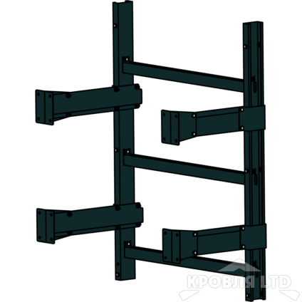 Пожарная лестница Универсальная Rofsystems П1-1, Ступень 800 мм Полиэстер RAL Цвет RAL  9005 
Черный, 1,05 м