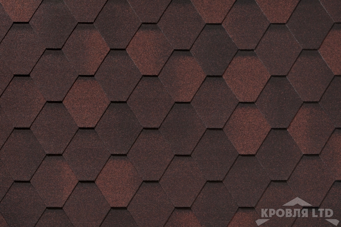 Гибкая черепица Roofshield  серия Premium коллекци Стандарт цвет Гранатовый отлив