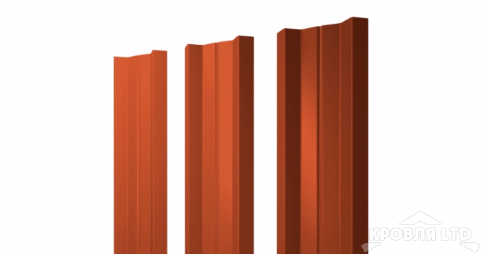 Евроштакетник М-образный А 0,45 PE RAL 2004 оранжевый