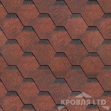 Гибкая черепица Шинглас серия Оптима коллекция Соната цвет Красный