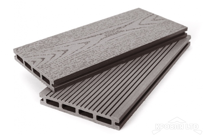 Террасная доска GRAND LINE серия Вельвет и теснение цвет Венге 22x140×4000