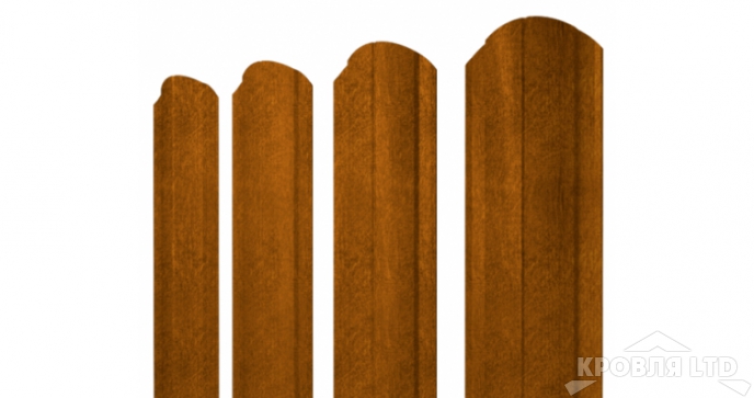 Евроштакетник Круглый фигурный 0,45 Print-Double Golden Dub