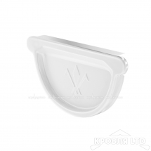 Заглушка желоба для водостока Аквасистем 125/90 RAL 9003 белый