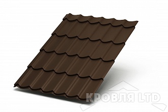 Металлочерепица Ламонтерра X, PURMAN RR 32 темно-коричневый, толщина 0,5