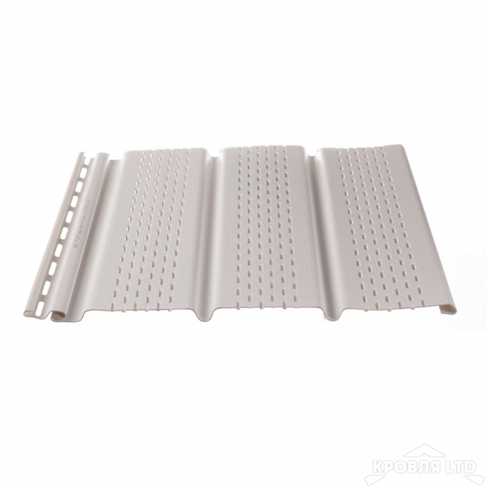 Софит тройной пластиковый полная перфорация Döcke Premium цвет пломбир, 3м