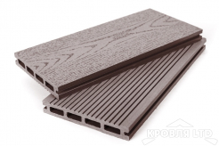 Террасная доска GRAND LINE серия Вельвет и теснение цвет Шоколад 22×140×3000