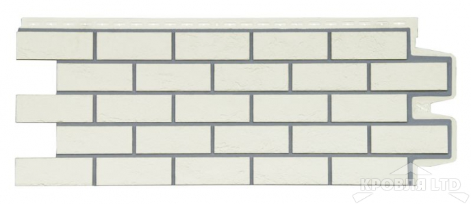 Фасадная панель Grand Line "Состаренный кирпич" Design Молочный со швом 7006