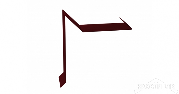 Планка торцевая для мягкой кровли S5, Полиэстер RAL 3005 красное вино,толщина 0,45
