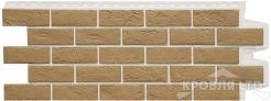 Фасадная панель Grand Line "Состаренный кирпич" Design Plus солома с белым швом