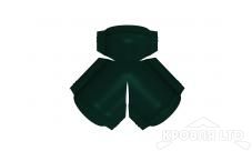 Тройник Y для конька полукруглого R110, Полиэстер RAL 6005 зеленый мох,толщина 0,45