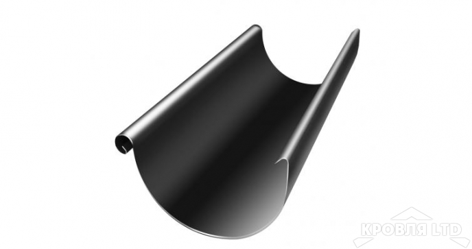 Желоб полукруглый для водостока Грендлайн 125 мм 3 м RAL 9005 черный