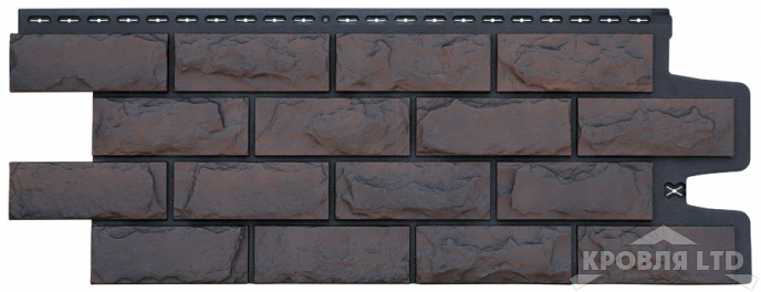 Фасадная панель Grand Line Колотый камень Design Plus трюфель с черным швом