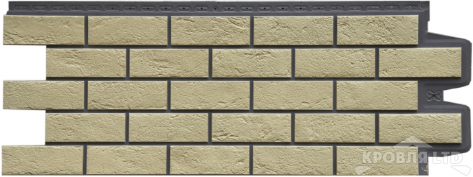 Фасадная панель Grand Line "Состаренный кирпич" Design Plus ваниль с темно-бежевым швом
