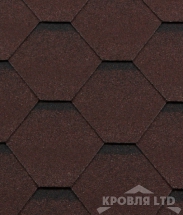 Гибкая черепица Roofshield  серия Premium коллекци Стандарт цвет Коричневый с оттенением