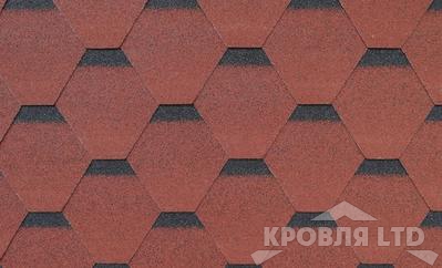 Гибкая черепица Roofshield  серия Family light коллекция Стандарт цвет Красный с оттенением