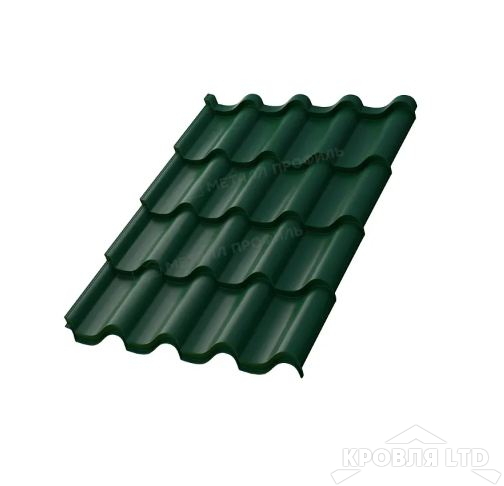 Металлочерепица Монтерроса- S , RAL 6005 Зеленый мох, толщина 0,5