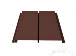 Софит  двойной металлический без перфорации, Полиэстер RAL 8017 шоколад, толщина 0,45