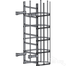 Пожарная лестница Универсальная Rofsystems П1-2, Дуга экрана 800 мм Полиэстер RAL Цвет RAL 7004 Серый, 2,45 м