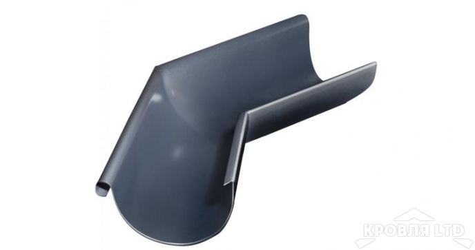 Угол желоба внешний 135 гр Грендлайн 125 мм RAL 7024 мокрый асфальт