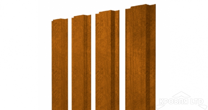 Штакетник Прямоугольный 0,45 Print-Double Golden Dub